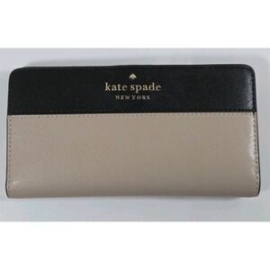 Kate‎ Spade Staci Colorblock Large Continental Wallet - Warm Beige / Black